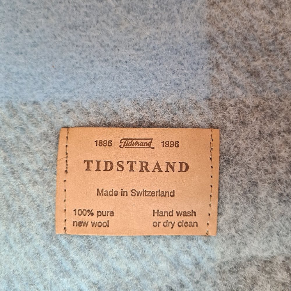 Tidstrand Blue and Grey Wool Scarf - Picture 2 of 5